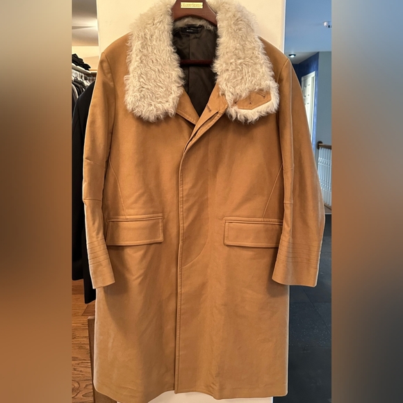 TOM FORD Overcoat with Faux Fur Trim and Satin Lining - US 2XL - Picture 1 of 6